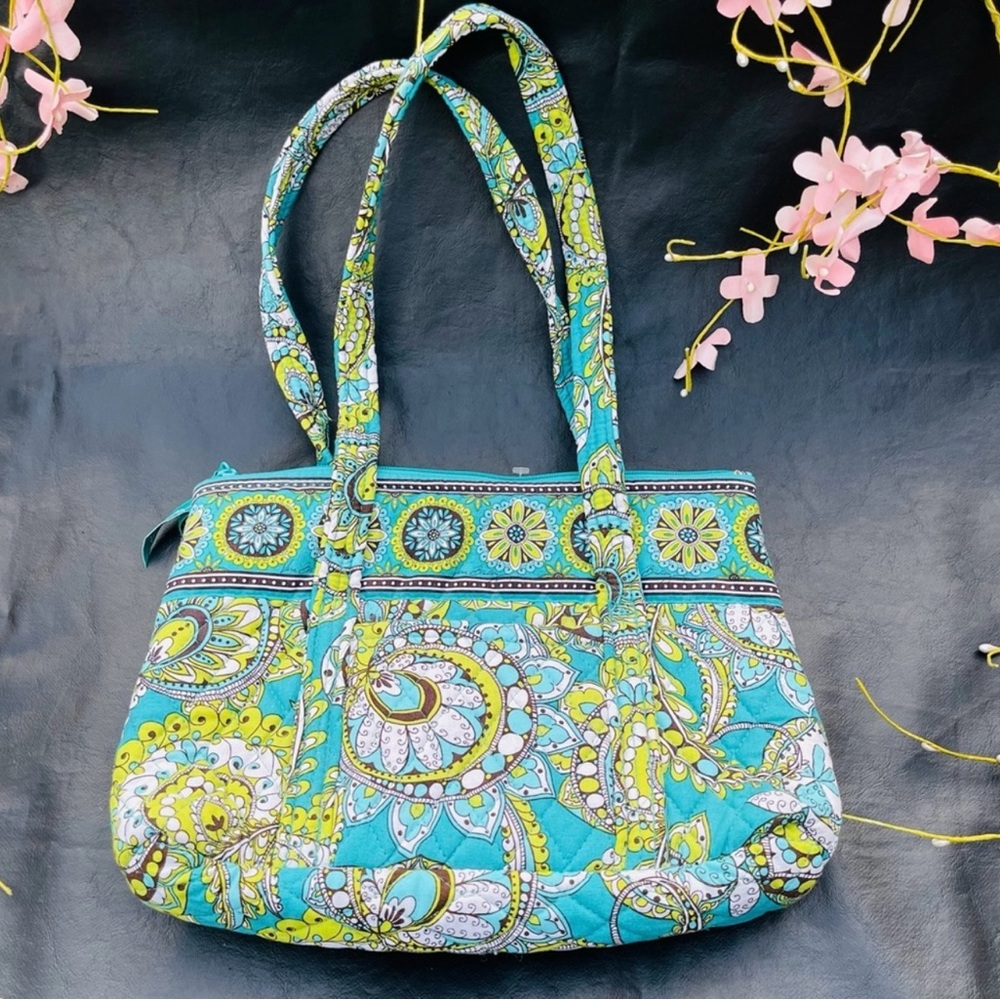 Floral Patterned Blue and Green Women's Bag Vera Bradley